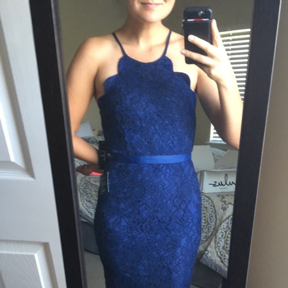NWT Lulus Zenith Navy Blue Lace Dress - Picture 3 of 8